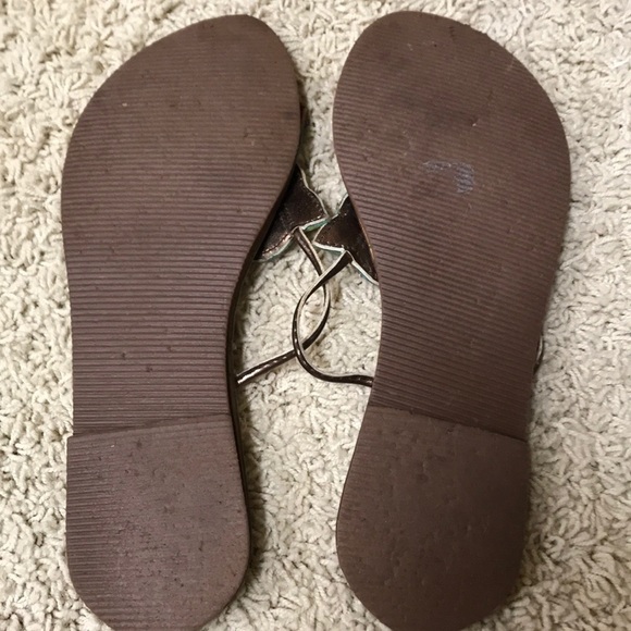 Olivia Miller Colorful Beaded Flip Flop Sandals Copper Lightweight Size 8 - Picture 6 of 8